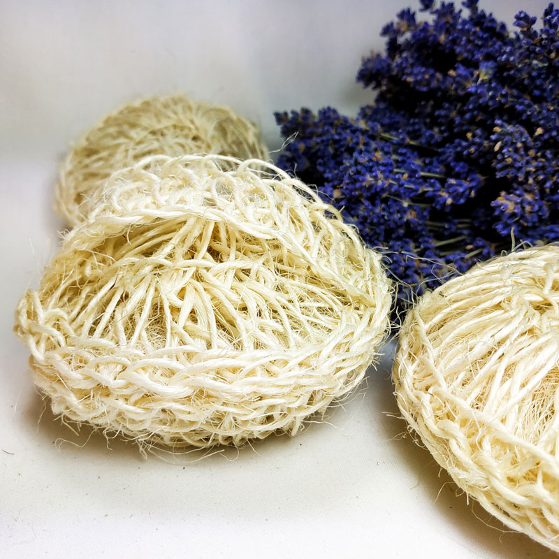 Мочалка-шар из агавы (сизаля) для кухни или душа - Эковед